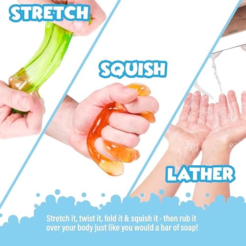 Tub Works® Super Goo Bath Slime™ Kids Soap Bath Toy, 6 Pack | Stretchy, Squishy Slime Soap for Toddler Bath | Fresh, Fruity Scents | Nontoxic | Sensory Fun Kids & Toddler Bath Toys thumbnail 3