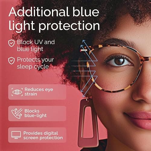 Gaoye Round Blue Light Blocking Glasses | UV400 Protection, Round TR90 Frames, Metal Arms, Matching Soft Case, Tea Leopard thumbnail 4