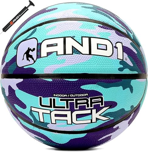 AND1 Ultra Grip Basketball: Official Regulation Size 7 (29.5 inches) Rubber- Deep Channel Construction Streetball, Made for Indoor Outdoor Basketball Games - Image 1