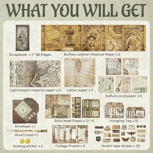 Funto Scrapbooking Kit, The Love Poems Series- Retro Merchandise, Perfect for Bullet Scrapbooking Materials, Planner DIY Craft Collage thumbnail 2