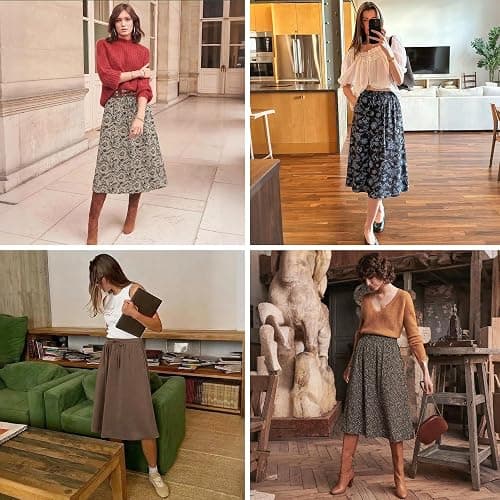 Witsmile Flowy Skirt Elastic High Waist A-Line Skirt with Pockets Bohemia Cover-up for Women 2026 Trendy(S-2XL) thumbnail 4