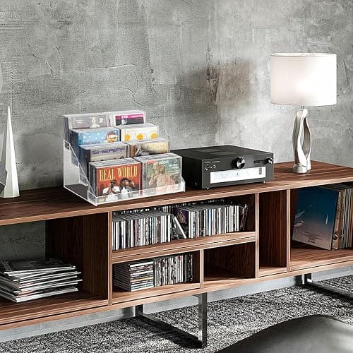 Vowcarol 4-Tier CD Storage Organizer, Dvd Case Holder Organizer CD Holder for 32 CD Jewel Cases thumbnail 2