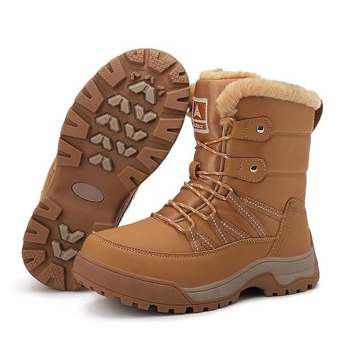 AZBZCZ Womens Snow Boots Anti-Slip Cold Weather Fur Lined Comfortable Winter Shoes thumbnail 5