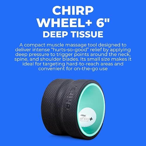 Chirp Wheel Foam Roller - Targeted Back & Neck Pain Relief, Muscle Massage, Trigger Point Therapy, High-Density Foam Tool for Physical Therapy, Stretching & Exercise, 500lbs Capacity, 6 Inch Mint thumbnail 2
