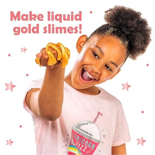 Original Stationery Mini Metallic Shimmer and Shine Slime Kit for Girls, Amazing Slime Making Kit for Girls Age 10-12 to Create Metallic Gold Slime thumbnail 3