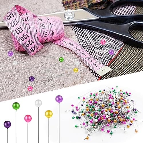 DEELOO Sewing Pins, 350 Pack, Stainless Steel & Pearl, Colored Ball Heads, 3.8cm, Sharp & Easy to Grip thumbnail 2