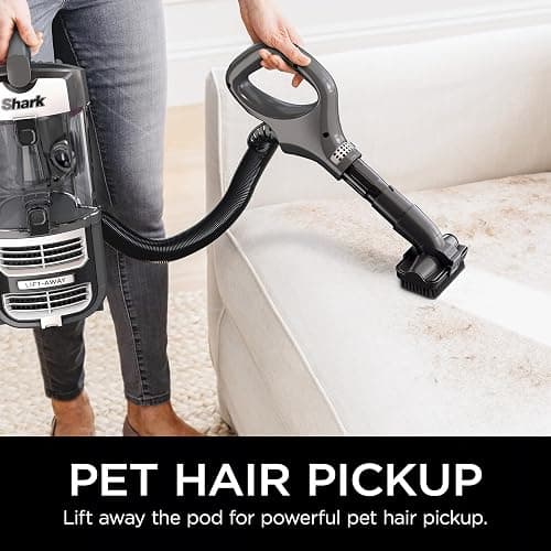 Shark UV730 Navigator Lift-Away Upright Vacuum, PowerFins HairPro Self-Cleaning Brushroll, HEPA Filter with Anti-Allergen Technology, LED Headlights, Swivel Steering, Gray (Renewed) thumbnail 6