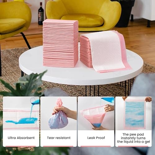 Pet Toilet Training Pads 100Count Disposable Puppy Pee Pads 18" x 13" for Dogs, Ultra Absorbent|Quick Dry|Leak-Proof Pet Potty Pads for Dog, Cat, Rabbits and Guinea Pigs (Pink) thumbnail 3