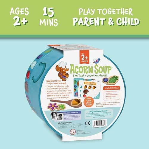Peaceable Kingdom Acorn Soup – Game for You and Your 2 + Year Old – Fun Toddler Games Ages 2–4 That Teach Numbers and Counting Skills thumbnail 5