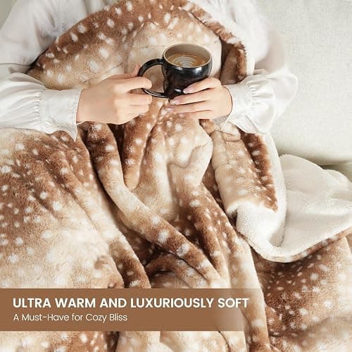 Cozy Bliss Luxury Faux Fur Throw Blanket Animal Striped Print, Non Shedding Double Sided Sherpa Blankets Super Soft Fluffy Thick Warm Throws Home Decor for Couch Bed Sofa Women (Brown, 50x60 Inches) thumbnail 8