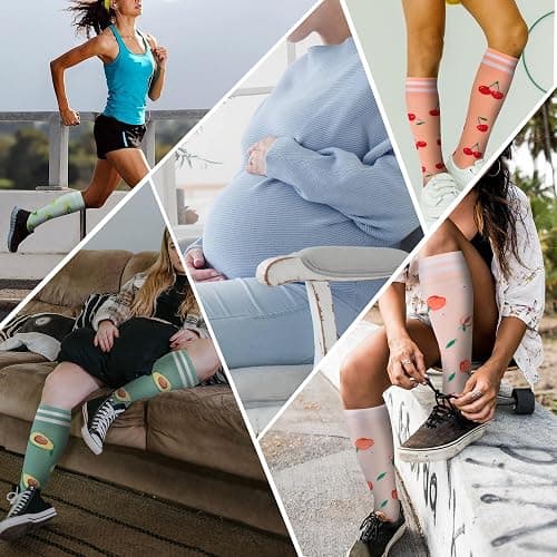 fenglaoda Compression Socks for Women Men Support Circulation 6 Pairs Socks For Nurse, Travel, Flight thumbnail 6