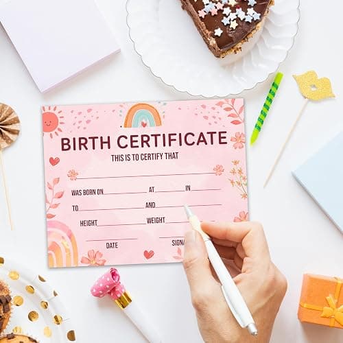 Birth Certificate for New Baby, Boho Rainbow Baptism Certificates for Church, 25 Pack Baby Dedication Certificates, Certificates of Baby Christening Recognition, Baby Shower Party Supplies -08 thumbnail 2