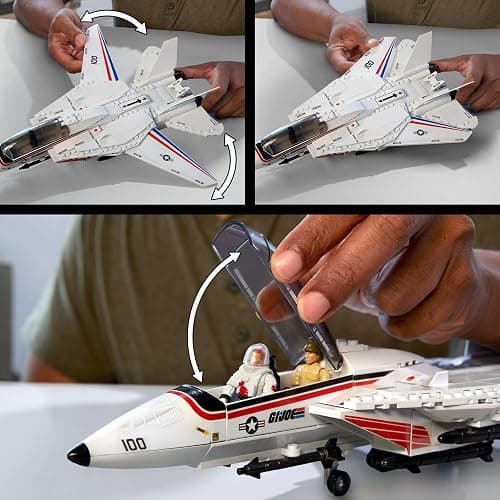 ​MEGA G.I. Joe Action Figures Building Toys, Skystriker XP-14F vs. Cobra H.I.S.S. with 617 Pieces, 4 Poseable Characters, for Collectors thumbnail 5