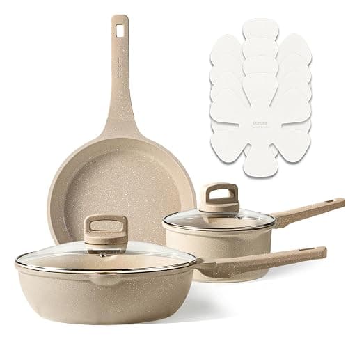 CAROTE 9Pcs Pots and Pans Set Nonstick, Induction Cookware Sets, NonStick Cooking Set, Kitchen Pots and Pans Set with Stay-Cool Handles, PFOA Free - Image 1