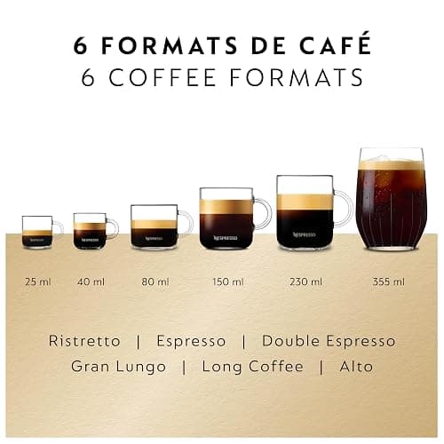 Nespresso Vertuo Pop+ Deluxe Coffee and Espresso Machine by Breville - Matte Black and Gold thumbnail 7
