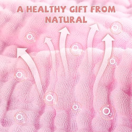 MUKIN Baby Washcloths and Burp Cloths, Soft Absorbent Towels for Newborns, 6 Pack, 12x12 Inches (Pink) thumbnail 4