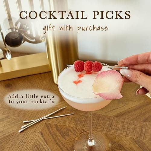 PURE MORA The Lyra Coupe Glass Set of 4, 7oz Handblown Premium Crystal Classic Cocktail Glasses for Martini, Champagne, Mixology, Home Bar, Fancy Margarita, Gin&Tonic, Drinking, etc. For Mixologists - Lyra Coupe (7oz - Set of 4) thumbnail 4