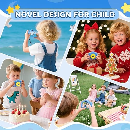 Desuccus Kids Camera Toys Christmas Birthday Gifts for Boys and Girls Kids Toys 3 4 5 6 7 8 9 Year Old HD Digital Video Camera for Toddler with 32GB SD Card (Blue) thumbnail 5
