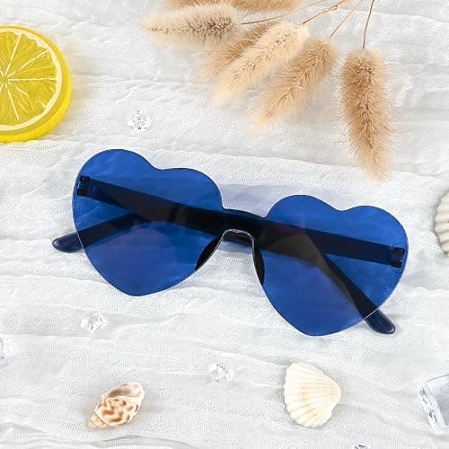 Bouiexye 12 Pack Heart Sunglasses for Women Transparent Heart Glasses for Bachelorette Birthday Party Favor Gifts thumbnail 6