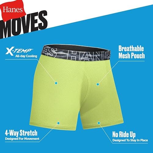 Hanes boys Hanes Boys' Performance Tween Boxer Briefs Underwear, X-temp, Assorted Solids, 6-pack thumbnail 3