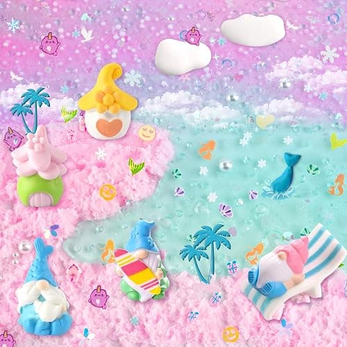 LAWOHO 6 Pack Slimes, Pink & Blue Slime Kit for Kids Ages 4-12 with Cloud, Butter & Water Slime, Non-Sticky Soft Sensory Toys, Slime Party Favors, Goodie Bag Stuffers for Girls & Boys Birthday Gifts - Mermaid Gnome thumbnail 2