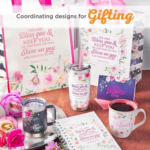 Christian Art Gifts White and Pink Floral Ceramic Coffee Mug – 14 oz. Lead & Cadmium-free Inspirational Scripture Coffee & Tea Mug for Mothers with Encouraging Words: Best Mom & Bible Verse: Num. 6:24 thumbnail 5