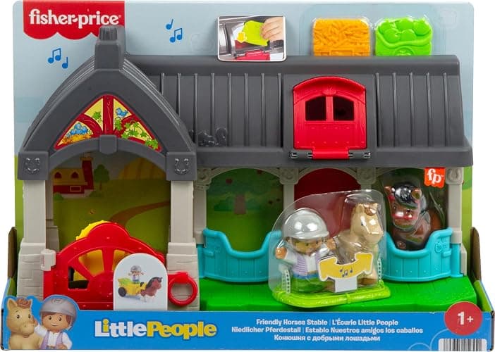 Fisher-Price Little People Toddler Toy Friendly Horses Stable Playset with Sounds, Figures & Accessories for Kids Ages 1+ Years thumbnail 6