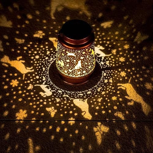 Dog Solar Lanterns Outdoor Waterproof Hanging Solar Lights Dog Gifts for Women Men Metal Decorative LED Lanterns for Yard, Patio, Lawn, Tabletop, Pathway, Landscape, Garden Decor, Dog Lovers Gifts thumbnail 2