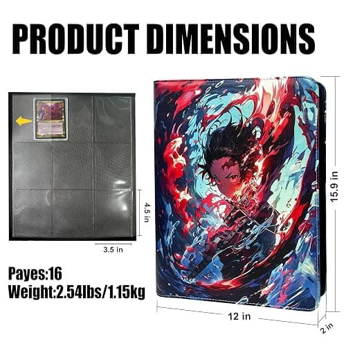 Toploader Binder, Holds 288 Toploaders with Personalized Cover, 9-Pocket Ringless Side-Loading Waterproof Storage for TCG, One Piece, MTG Cards thumbnail 2