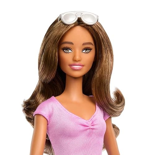 Barbie Fashionistas Doll #228, Blind Doll Wearing Pink Top and Ruffled Skirt with Cane and Sunglasses in Partnership with The American Foundation for The Blind thumbnail 3