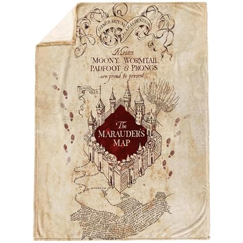 Harry Potter Marauders Map Kids Throw Blanket 50x70 (Officially Licensed) | Super Soft Cozy Lightweight Fleece, Hogwarts Map Design, Machine Washable, Gift for Fans, for Couch & Bed - Jay Franco thumbnail 4