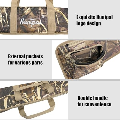 HUNTPAL 52" Soft Shotgun Case for Gun Rifle Storage and Transport, Water-Resistant Tactical Gun Bag with Zipper Closure, Adjustable Shoulder Strap, Carry Handle and External Accessory Pocket thumbnail 5