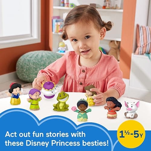 Fisher-Price Little People Toddler Toys Disney Princess Story Duos 8-Piece Figure Set for Pretend Play Kids Ages 18+ Months thumbnail 3