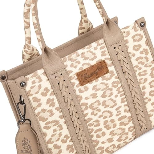 Wrangler Cow Print Tote Bag for Women Western Purse Boho Top Handle Satchel Handbag with Signature Strap thumbnail 5