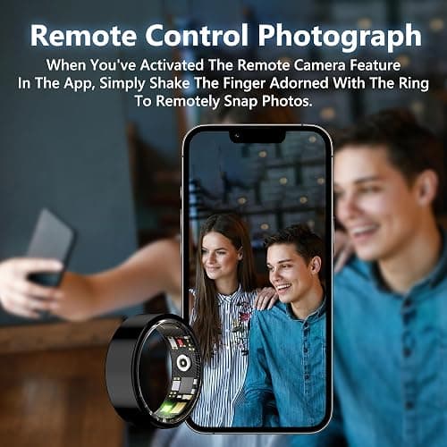 Smart Health Ring for Women Men Fitness Tracker with Heart Rate, Blood Oxygen, Blood Pressure, Sleep Monitoring, Step Counting, IP68 Waterproof for iOS and Android, No APP Fee, Xmas Gifts, Black 8 thumbnail 7