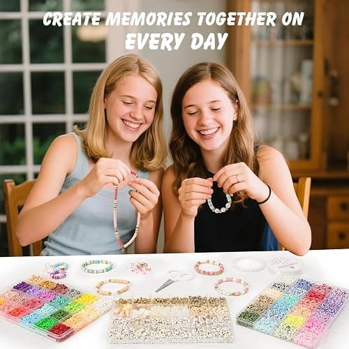 Dowsabel Clay Beads 3 Boxes Bracelet Making Kit, 10800pcs Beads for Jewelry Making, Letter Beads for Friendship Bracelets DIY Arts and Crafts Gifts for Girls Adults thumbnail 5