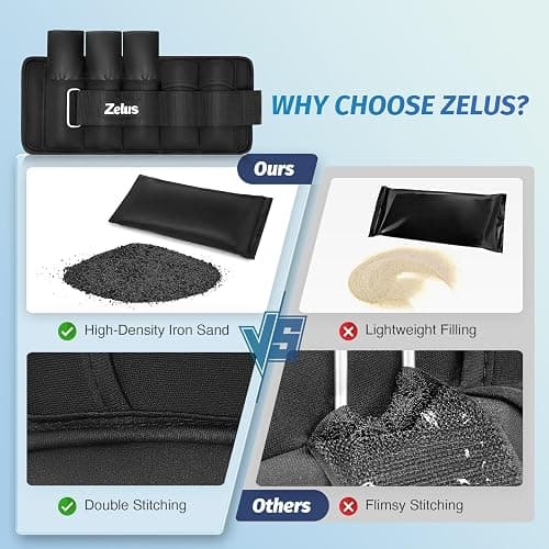 ZELUS 1 Pair Adjustable Ankle Weights, 2 4 6 8 10 lb Modularized Leg Weight Straps for Women Men, Weighted Ankle Weight Set with Removable Sandbags, 1-5 lb per Ankle Strap for Gym Yoga Jogging Walking thumbnail 3
