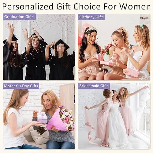 CLOUDWINGS Gifts for Women Bridesmaid Gifts Personalized Initial Makeup Bag PU Leather Cosmetic Waterproof Travel Toiletry Bag (Black C) thumbnail 4