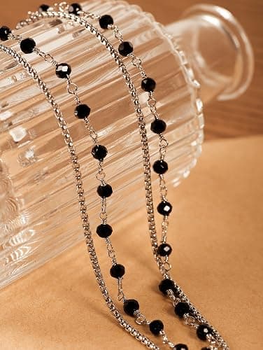 Sacina Gothic Boho Crystal Necklace, Layered Necklace, Black Choker, Gothic Choker, Christmas Jewelry Gift For Women thumbnail 7