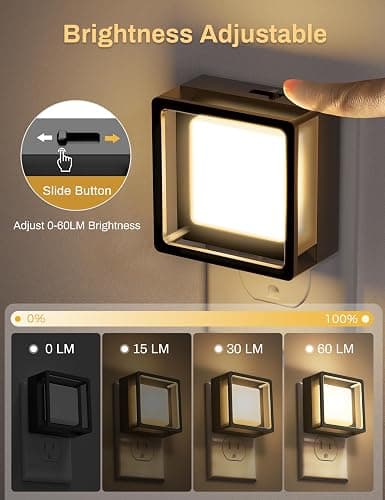 DORESshop LED Night Light, Night Lights Plug Into Wall [2 Pack] with Dusk-to-Dawn Sensor, Dimmable Nightlights, Adjustable Brightness for Bathroom, Hallway, Bedroom,Kids Room,Stairway,Soft White thumbnail 3