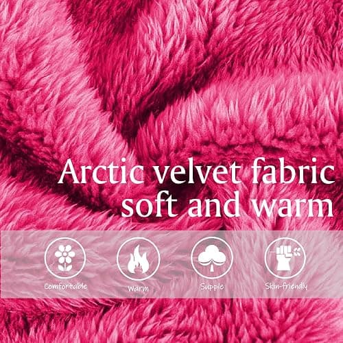 Inner Wish Womens Plush Fleece Robe, Cozy Warm Bathrobe Fuzzy Female Spa Robe With Pockets thumbnail 4