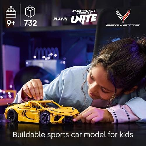 LEGO Technic Chevrolet Corvette Stingray Toy Car - Building Toy Set for Kids, Boys and Girls, Ages 9+ - Model Car Kit for Display - Gift Idea for Birthday - 42205 thumbnail 3