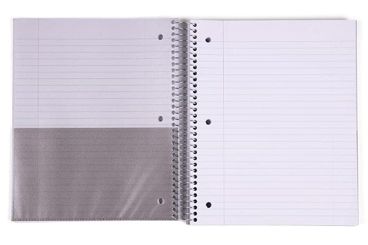 Mintra Office Durable Spiral Notebooks, 5 Subject (Spring Pink, Wide Ruled 1pk) thumbnail 3