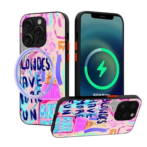 XUNQIAN Compatible for iPhone 13 Pro Case, Aesthetic Blondes Have More Fun Pink Preppy Watercolor Protective Phone Case (for iPhone 13 Pro) thumbnail 7