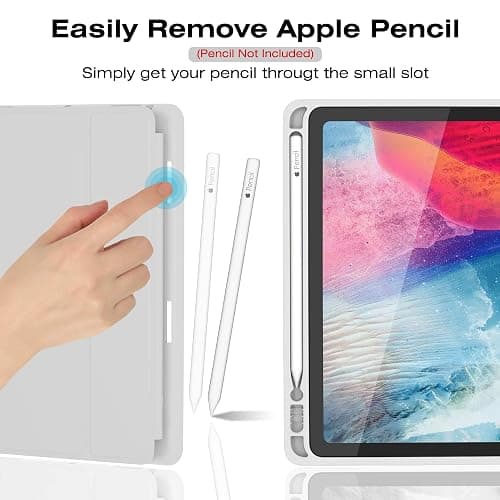 Case for iPad Air 3 Case 2019 with Pencil Holder Ultra Slim Soft TPU Back Cover with Auto Sleep/Wake Full Body Protective Smart Case for iPad Air 3rd Generation 2019/iPad Pro 10.5 2017 (Gray) thumbnail 2
