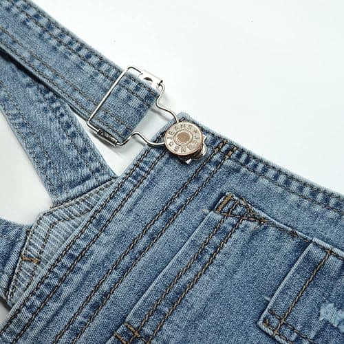KIDSCOOL SPACE Baby Little Girls Denim Skirt,Ripped Soft Strechy Girls Summer Jeans Overalls Dress thumbnail 5