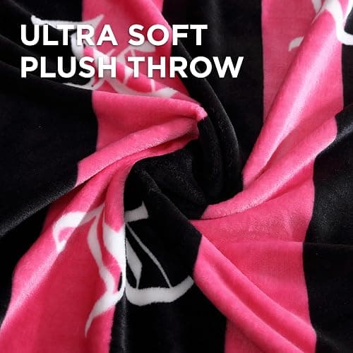 Juicy Couture Cabana Plush Hot Pink Striped 50"X70" Fuzzy Throw Blanket - Luxurious Microfiber Plush Blanket for Ultimate Comfort and Cozy Warmth thumbnail 4