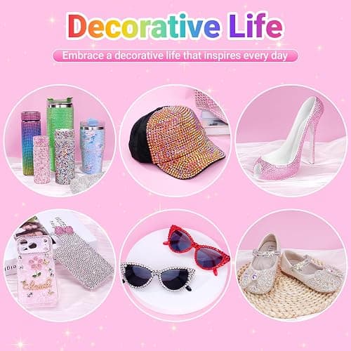 Atifober 69000Pcs 48 Colors Bedazzler Kit with Rhinestones and Tools, 3mm Bling Bedazzle Gems for Crafting Flat Back Crystal Resin Jelly Rhinestones with 3pcs B7000 Glue for Book Clothes Shoes Decor thumbnail 5