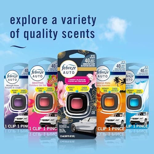 Febreze Car Air Freshener, Odor-Fighting Automotive Vent Clip, Scented Car Accessories, Long Lasting for Strong Odors, Unstopables Fresh Scent, .07 fl oz, 4 Count thumbnail 8