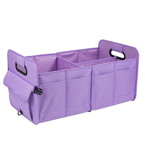 AOKJOY Car Trunk Organizer, Purple, Unisex, Foldable, Non-slip, Adjustable Straps, Multiple Compartments, 600D Oxford Cloth Material - Image 1